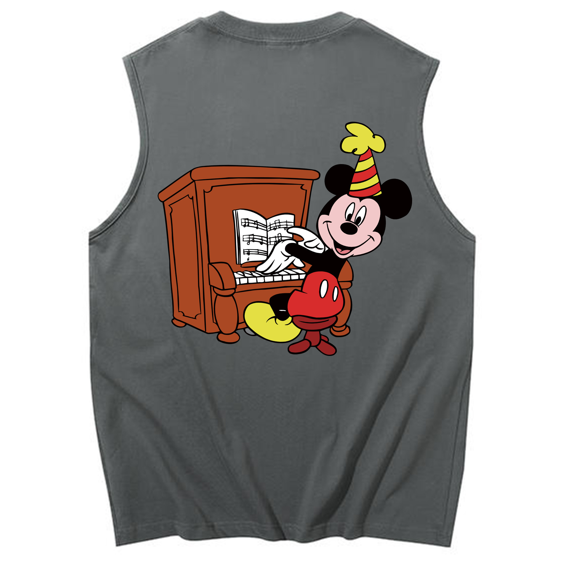 ミッキーマウス Mickey Mouse コットン100％タンクトップ（背面プリント）